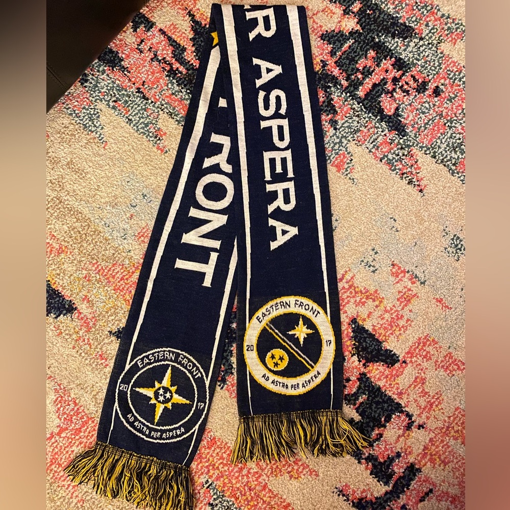 Nashville Soccer Club's Eastern Front Scarf with Script and Logo